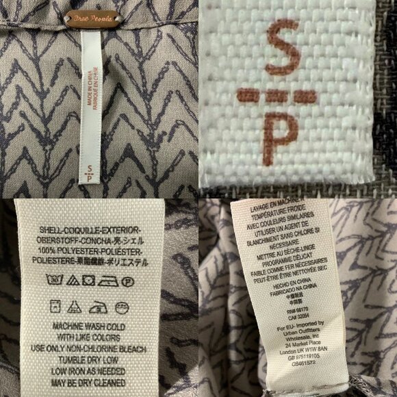 Free People Stars Aligned Bell Sleeve Crop Top S Mocha Combo Western Bohemian - Picture 4 of 11